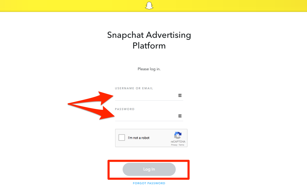 Snapchat ads login