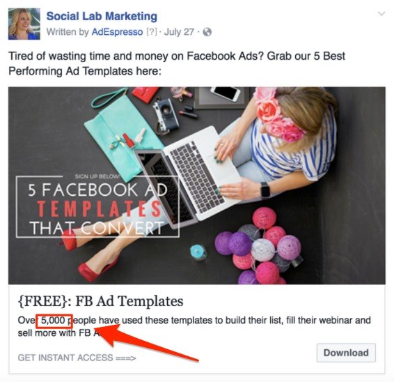 social proof ad