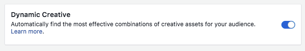 Facebook dynamic creative ad switch