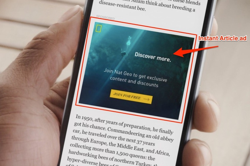 instant article Facebook ad placement