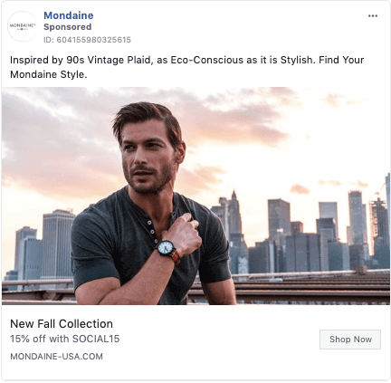 sustainability Facebook trends - Mondaine example