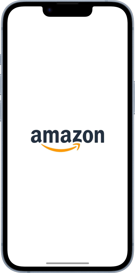 Amazon logo shown on an iPhone